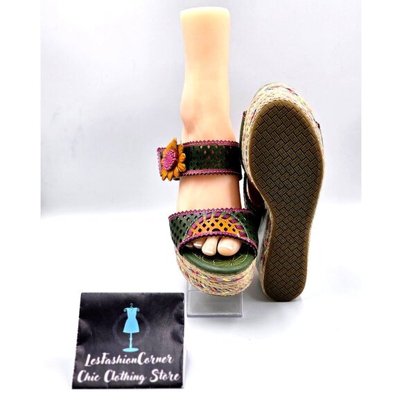 Spring Step L'ARTISTE Women Virgie Floral Platform Sandals Size 10.5 2229 - Picture 5 of 16